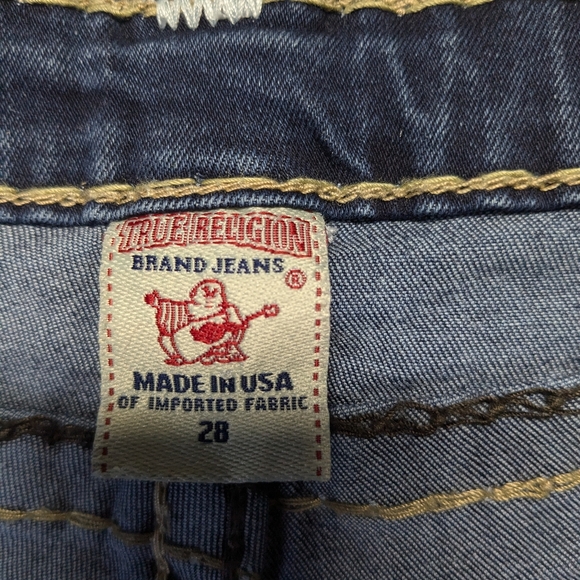 True Religion Joey Luxury Blue Denim capris Size 28 - Picture 13 of 16